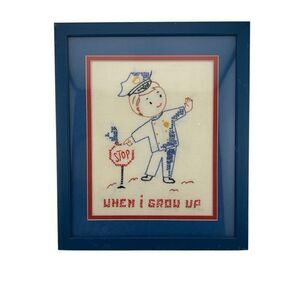 When I Grow Up Traffic Cop Embroidery Vintage